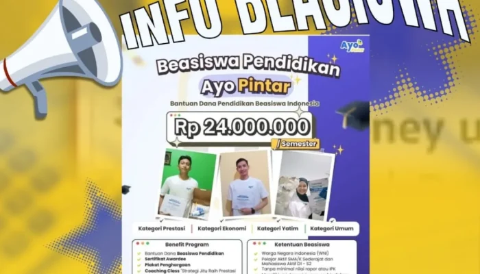 Beasiswa AyoPintar Dibuka, Mahasiswa Berpeluang Dapat Dana Pendidikan dan Magang Eksklusif, Buruan Daftar!